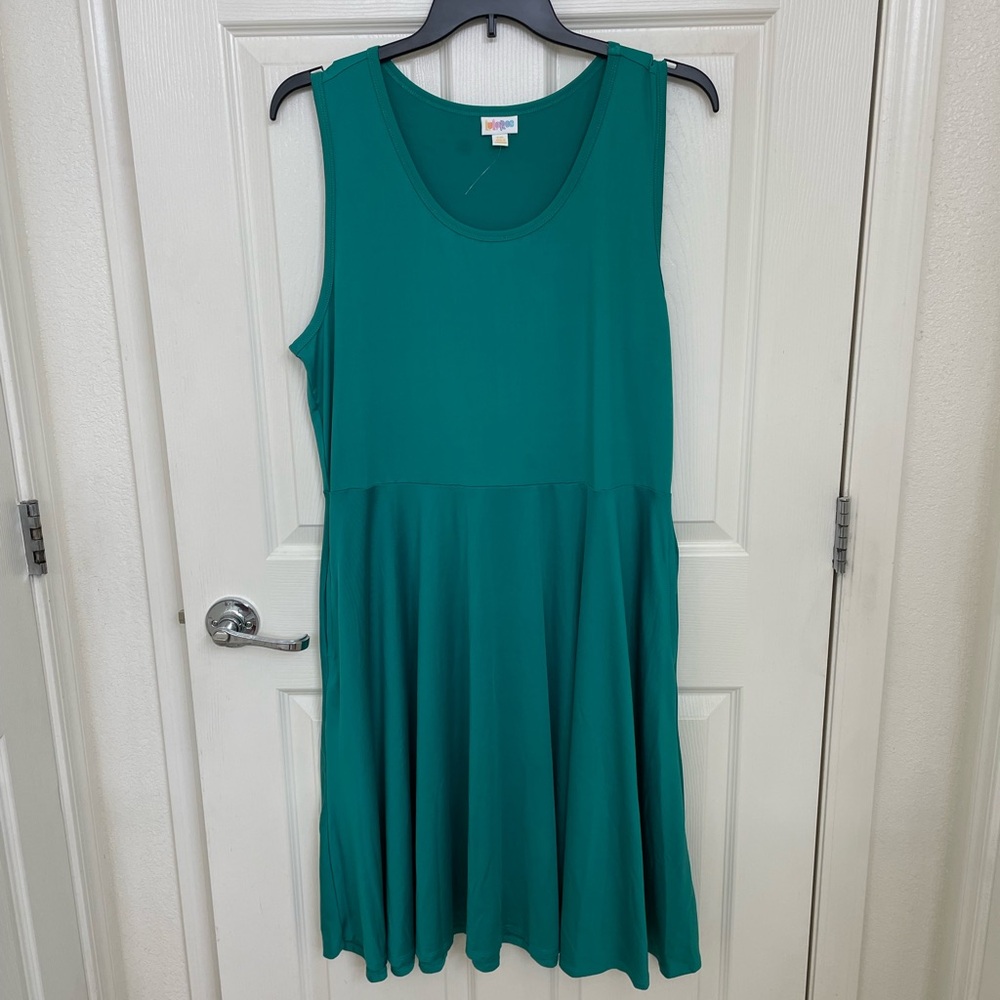 NWOT Lularoe Solid Green Nicki Tank Dress 3xl XXXL